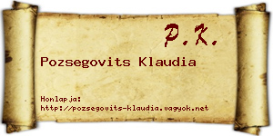 Pozsegovits Klaudia névjegykártya